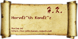 Horváth Kenéz névjegykártya