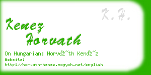 kenez horvath business card